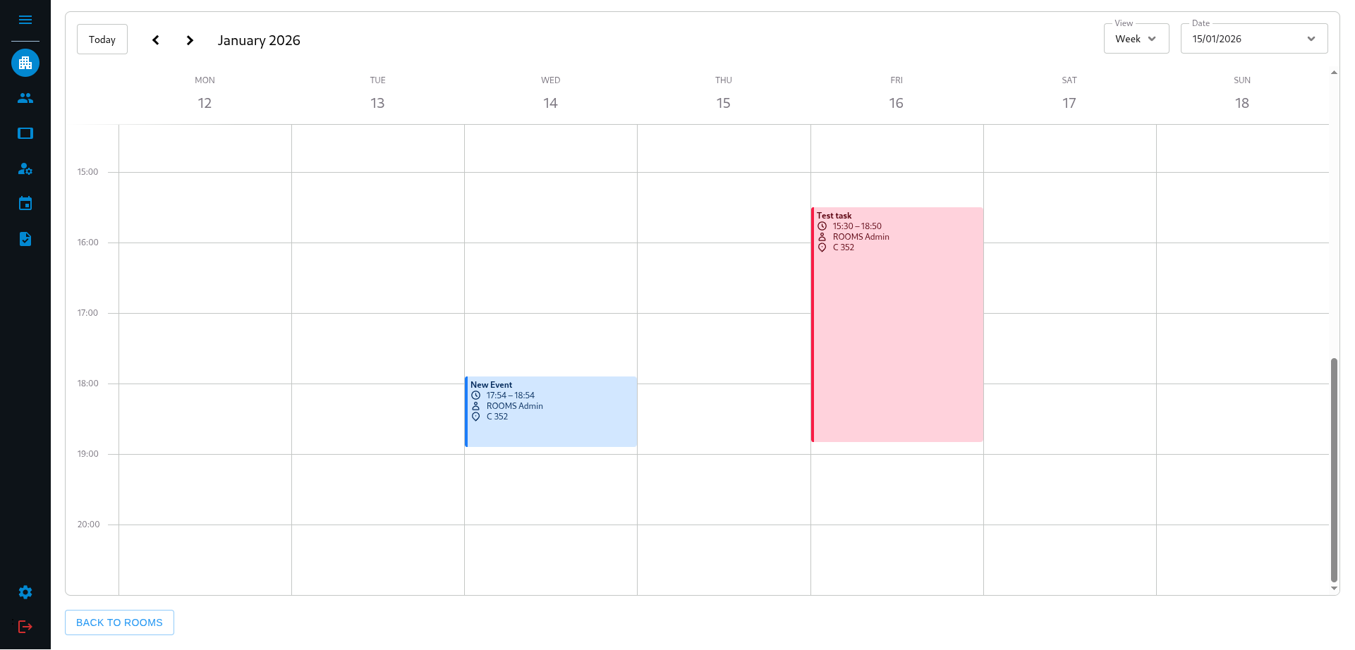 Calendar with Events in week view